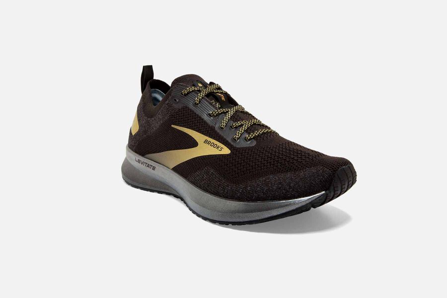 Brooks Levitate 4 Road Löparskor Herr - Svarta/Guld - 9251-MRJZF